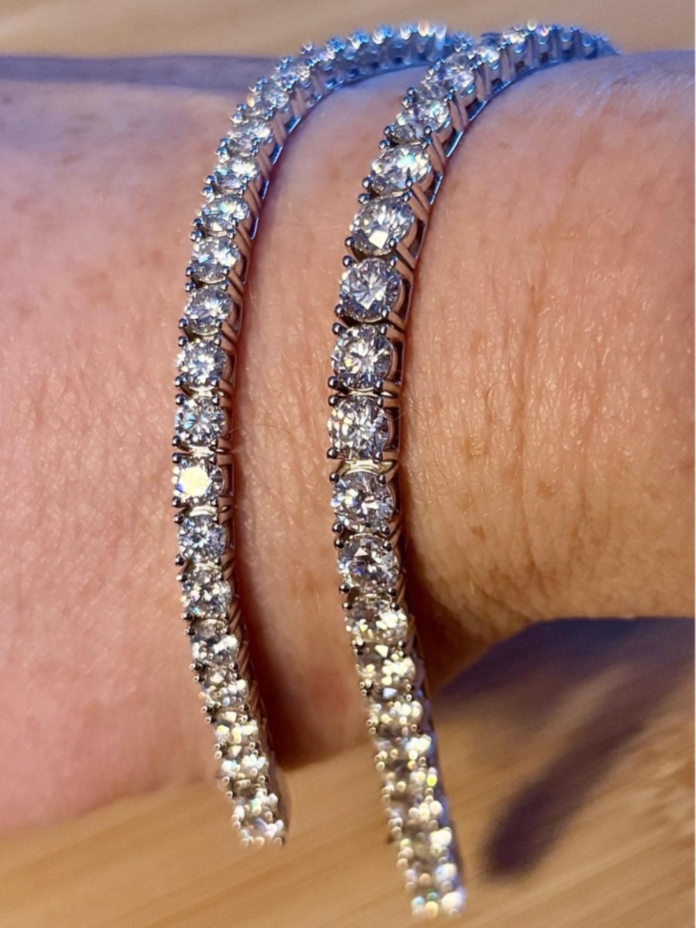 The “Ultimate” Moissanite tennis bracelet in sterling or Argentium silver!